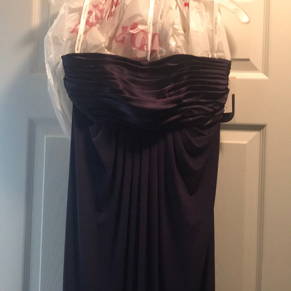 David’s bridal long strapless dress NWT lapis